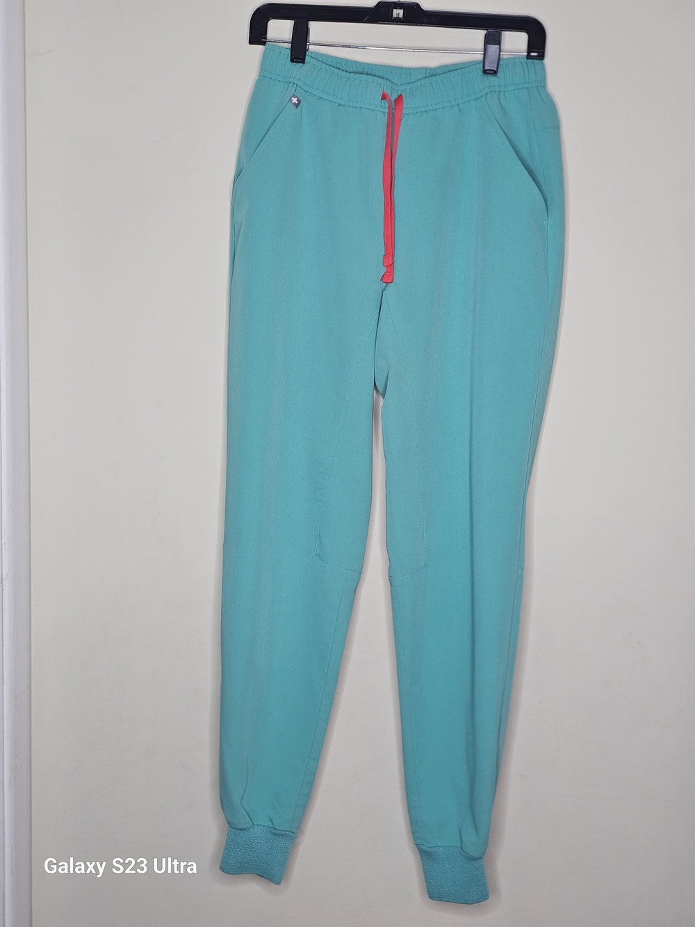 Figs Women Joggers with Bright Coral Red Drawstring